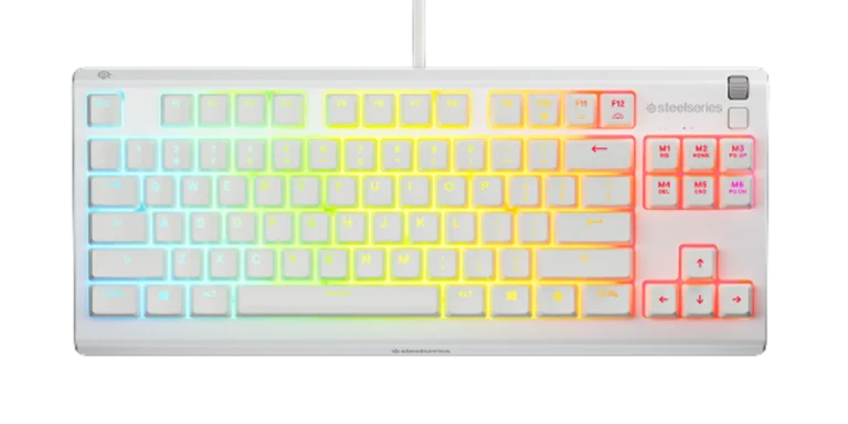 Biała klawiatura z podświetleniem RGB